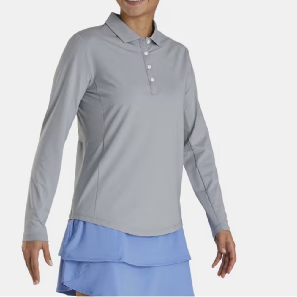 Women’s jersey mesh LS Sun protection in heather grey